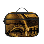 Gold Viking God Odin And Crow Print Portable Lunch Bag
