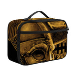Gold Viking God Odin And Crow Print Portable Lunch Bag