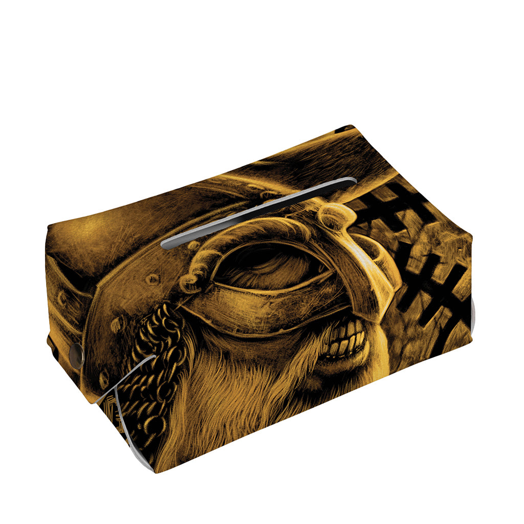Gold Viking God Odin And Crow Print Rectangle Tissue Box Cover