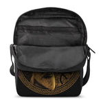 Gold Viking God Odin And Crow Print Rectangular Crossbody Bag