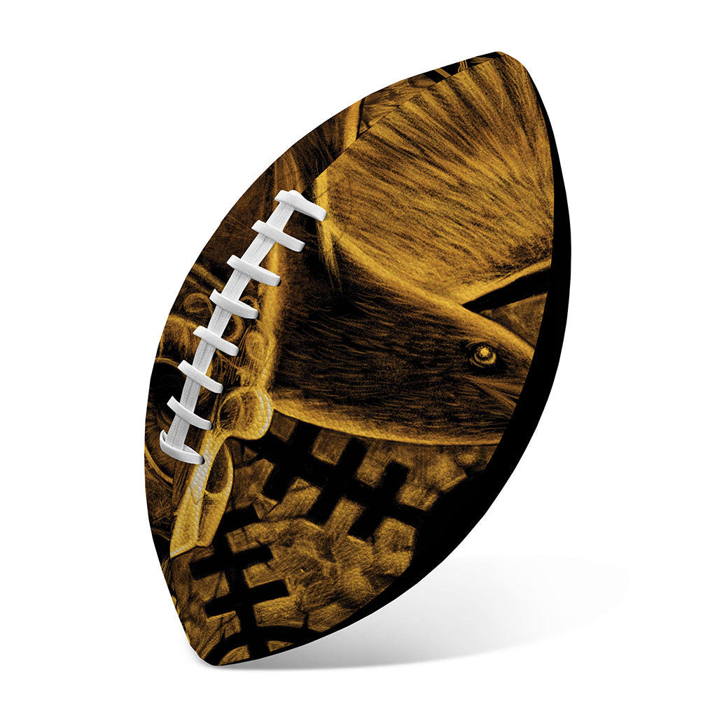 Gold Viking God Odin And Crow Print Rugby Ball