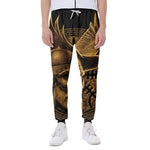 Gold Viking God Odin And Crow Print Scuba Joggers