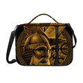 Gold Viking God Odin And Crow Print Shoulder Strap Bible Bag