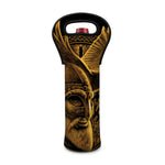 Gold Viking God Odin And Crow Print Single Neoprene Wine Tote