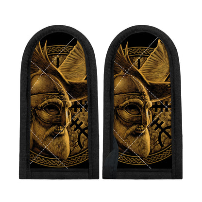 Gold Viking God Odin And Crow Print Skillet Handle Cover