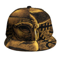Gold Viking God Odin And Crow Print Snapback Cap