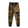 Gold Viking God Odin And Crow Print Sweatpants