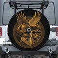 Gold Viking God Odin And Crow Print Tire Cover With Camera Hole