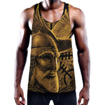 Gold Viking God Odin And Crow Print Training Tank Top