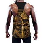 Gold Viking God Odin And Crow Print Training Tank Top