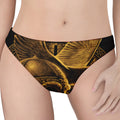 Gold Viking God Odin And Crow Print Women's Thong