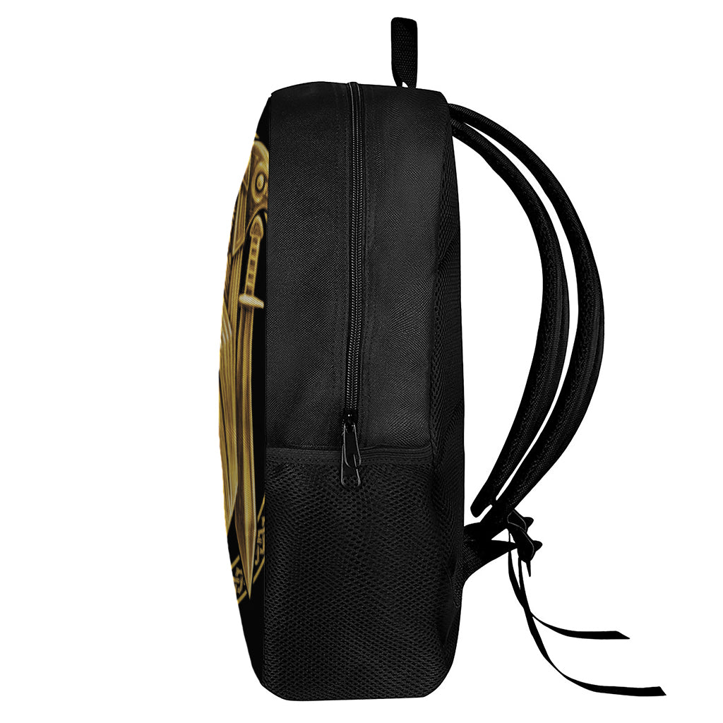 Gold Viking Norse God Odin Print 17 Inch Backpack