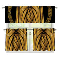 Gold Viking Norse God Odin Print 3 Piece Kitchen Curtains
