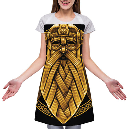 Gold Viking Norse God Odin Print Adjustable Apron