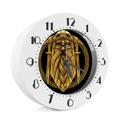 Gold Viking Norse God Odin Print Alarm Clock