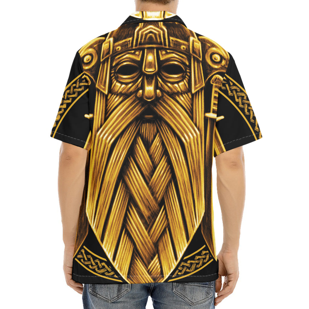 Gold Viking Norse God Odin Print Aloha Shirt