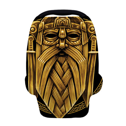 Gold Viking Norse God Odin Print Baby Seat Cover