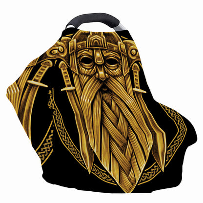 Gold Viking Norse God Odin Print Baby Seat Cover