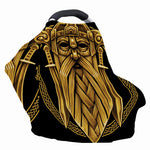 Gold Viking Norse God Odin Print Baby Seat Cover