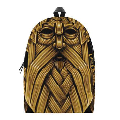 Gold Viking Norse God Odin Print Backpack