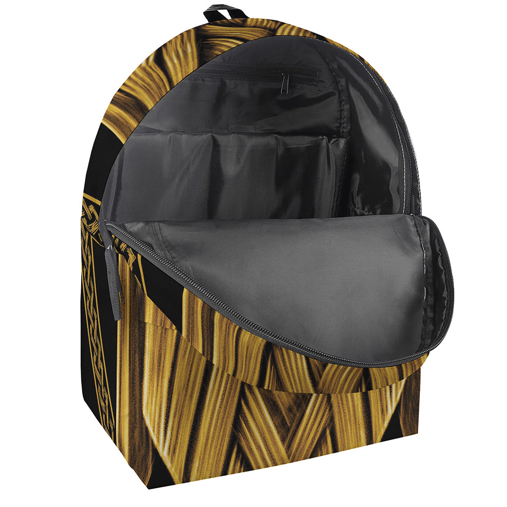 Gold Viking Norse God Odin Print Backpack
