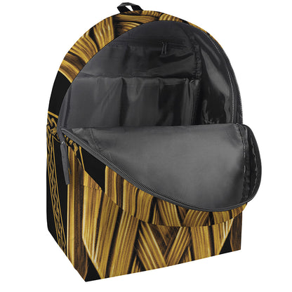 Gold Viking Norse God Odin Print Backpack
