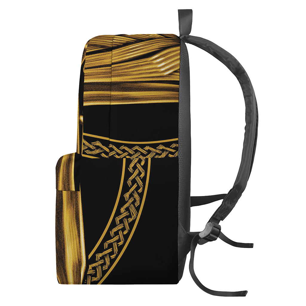 Gold Viking Norse God Odin Print Backpack