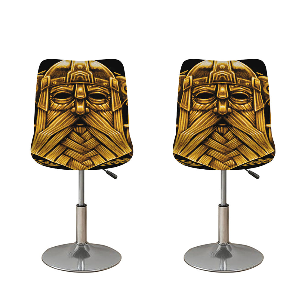 Gold Viking Norse God Odin Print Bar Stool Covers