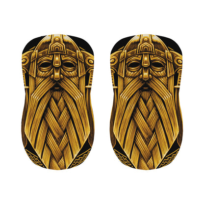 Gold Viking Norse God Odin Print Bar Stool Covers