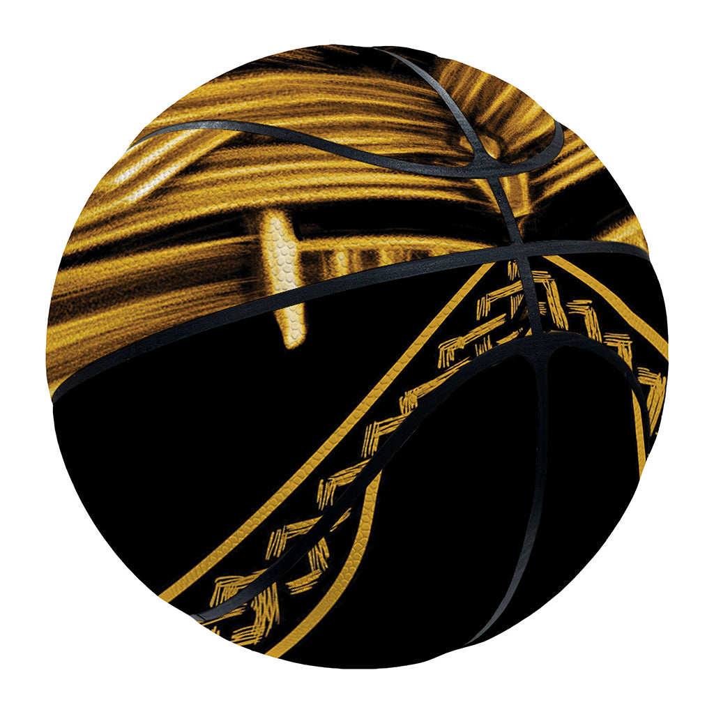 Gold Viking Norse God Odin Print Basketball