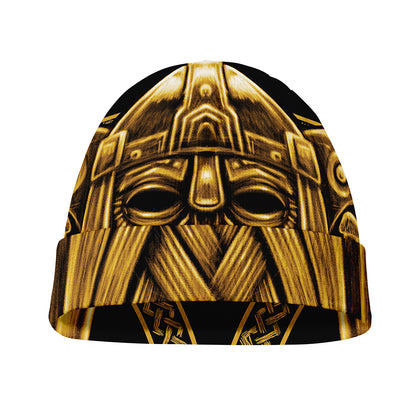 Gold Viking Norse God Odin Print Beanie