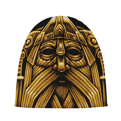 Gold Viking Norse God Odin Print Beanie