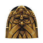 Gold Viking Norse God Odin Print Beanie