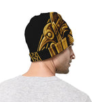 Gold Viking Norse God Odin Print Beanie