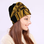 Gold Viking Norse God Odin Print Beanie