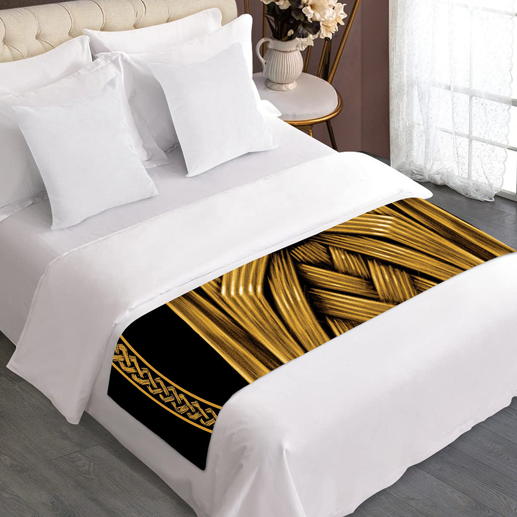 Gold Viking Norse God Odin Print Bed Runner