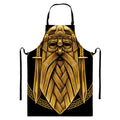 Gold Viking Norse God Odin Print Bib Apron With Pocket