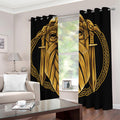 Gold Viking Norse God Odin Print Dimout Grommet Curtains