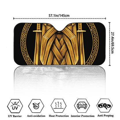 Gold Viking Norse God Odin Print Car Windshield Sun Shade