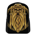 Gold Viking Norse God Odin Print Casual Backpack