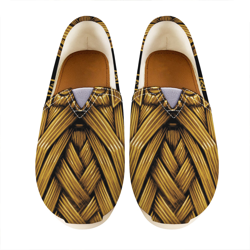 Gold Viking Norse God Odin Print Casual Shoes