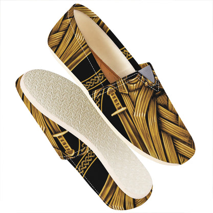 Gold Viking Norse God Odin Print Casual Shoes