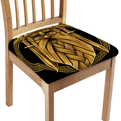 Gold Viking Norse God Odin Print Chair Cushion Cover