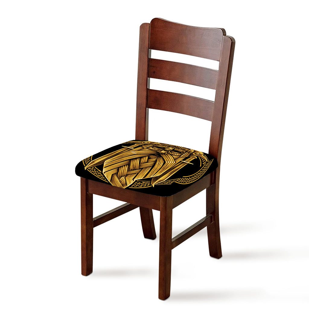 Gold Viking Norse God Odin Print Chair Cushion Cover