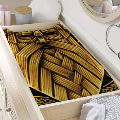 Gold Viking Norse God Odin Print Changing Pad Cover