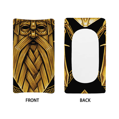 Gold Viking Norse God Odin Print Changing Pad Cover