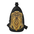 Gold Viking Norse God Odin Print Sling Bag