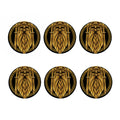 Gold Viking Norse God Odin Print Coaster Set