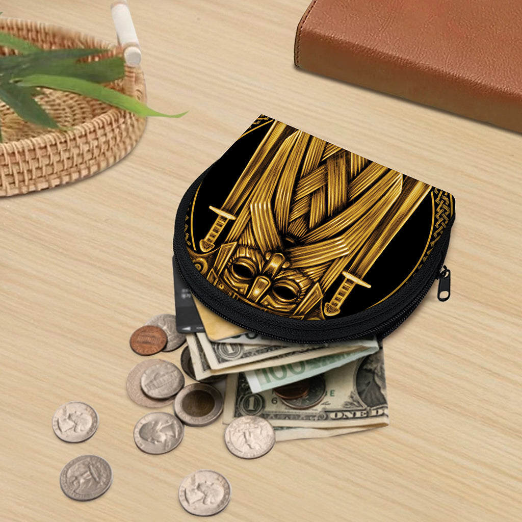 Gold Viking Norse God Odin Print Coin Purse