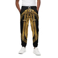 Gold Viking Norse God Odin Print Cotton Sweatpants